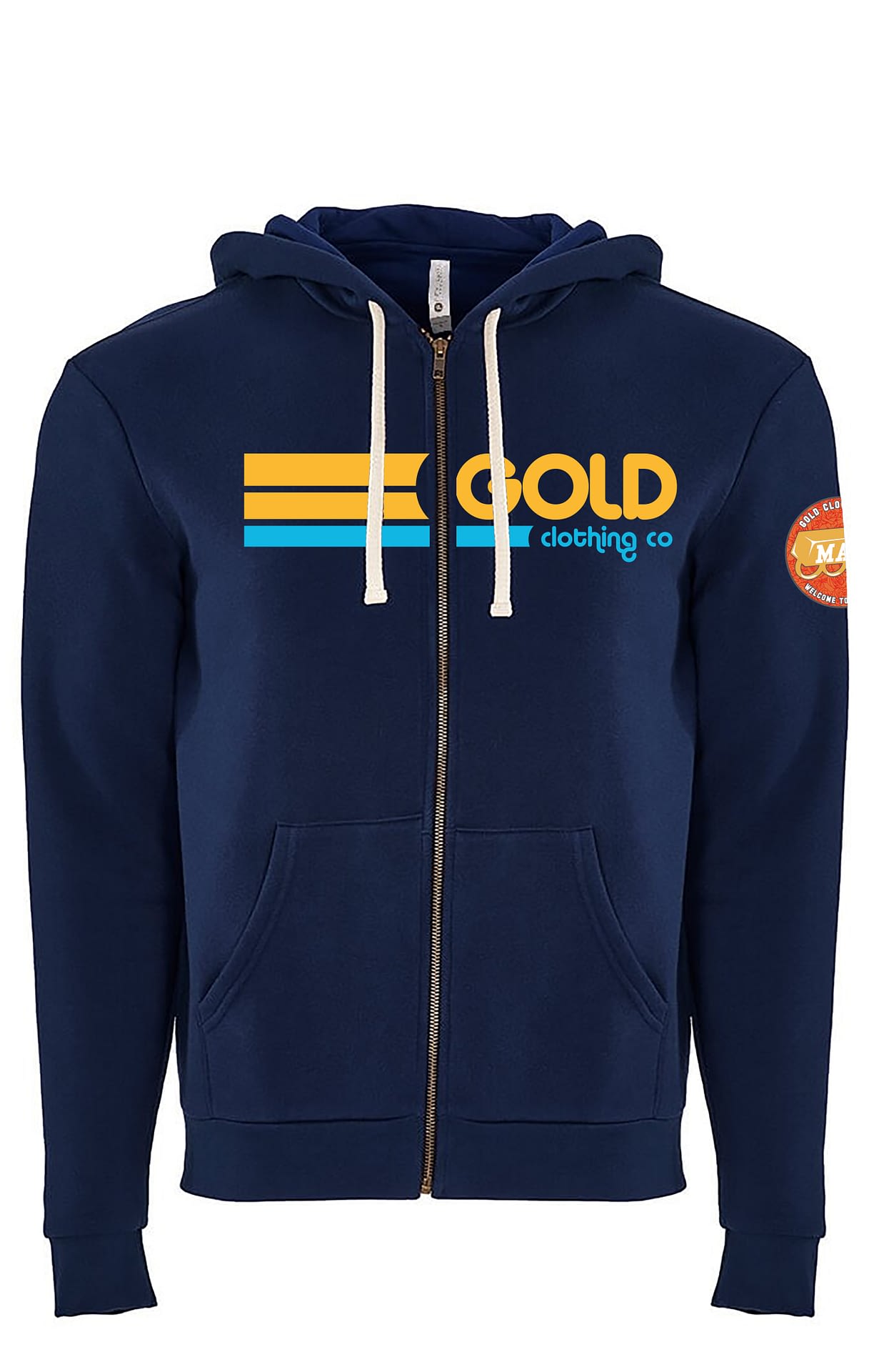 Gold Retro Zip Hoody Gold Clothing Company